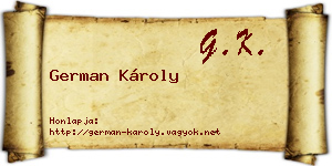 German Károly névjegykártya