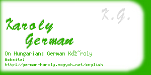 karoly german business card